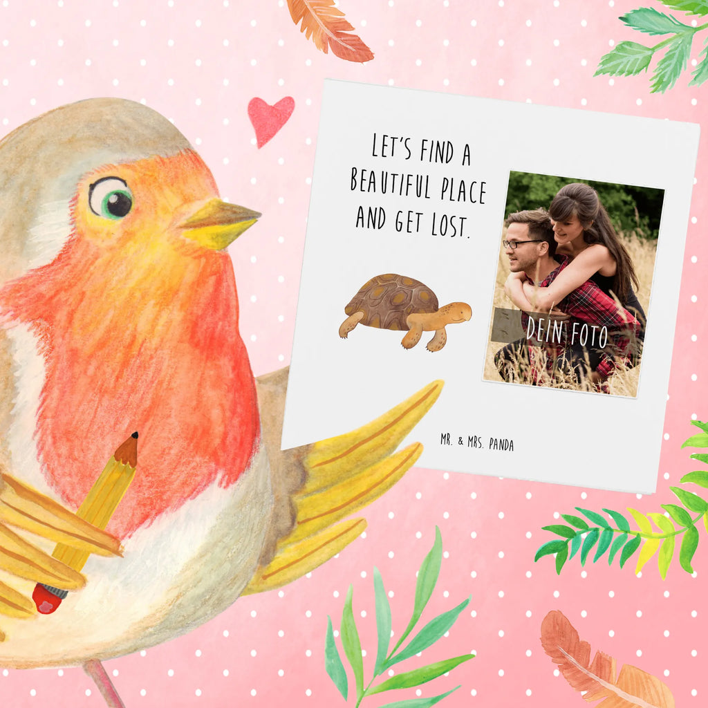 Personalisierte Foto Deluxe Karte Schildkröte Marschieren Personalisierte Foto Grußkarte, Meerestiere, Meer, Urlaub, Lieblingsmensch, Neustart, Schildkröte, Reiselust, Schildkröten, get lost, Abenteuer, Inspiration, Motivation