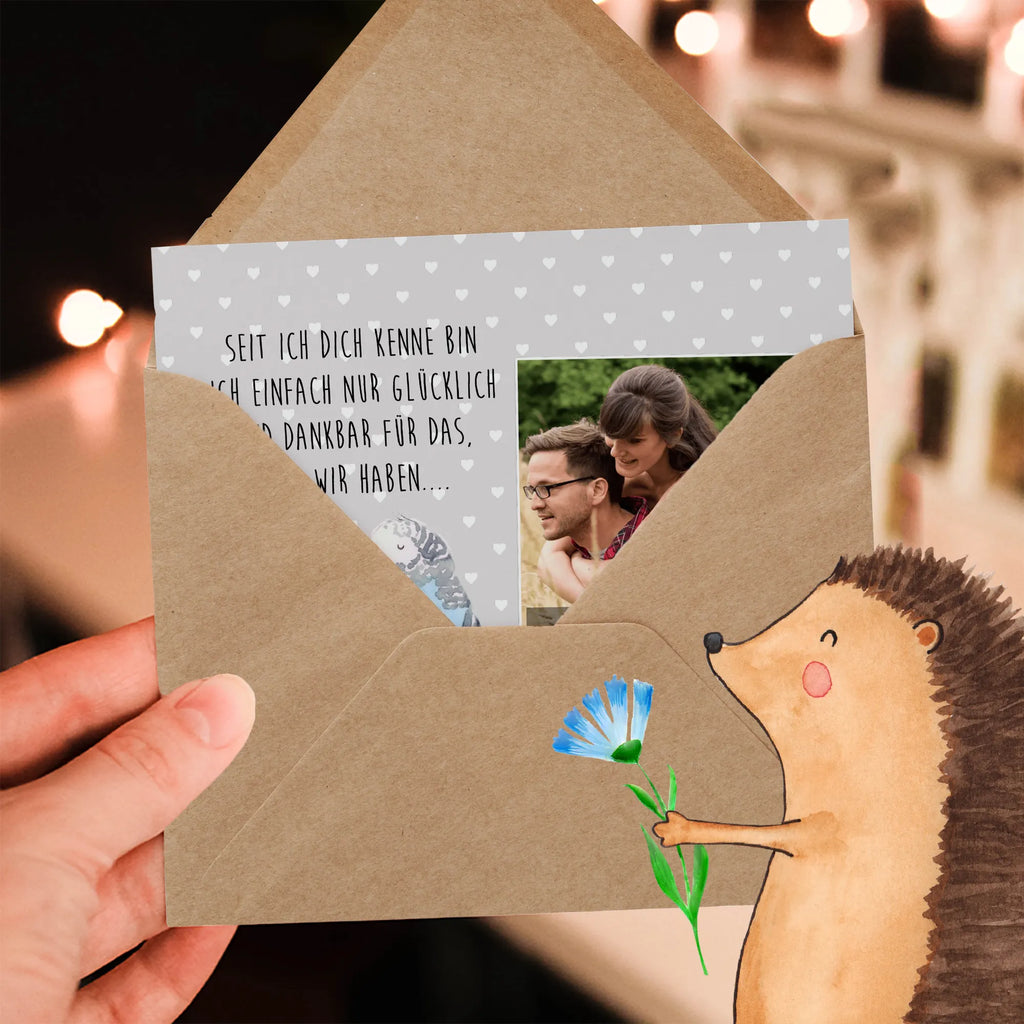 Personalized Photo Deluxe Card Parakeets in love Personalisierte Foto Grußkarte, Liebe, Partner, Freund, Freundin, Ehemann, Ehefrau, Heiraten, Verlobung, Heiratsantrag, Liebesgeschenk, Jahrestag, Hocheitstag, Vögel, Vertrauen, Wellensittich, Kuscheln, Nähe