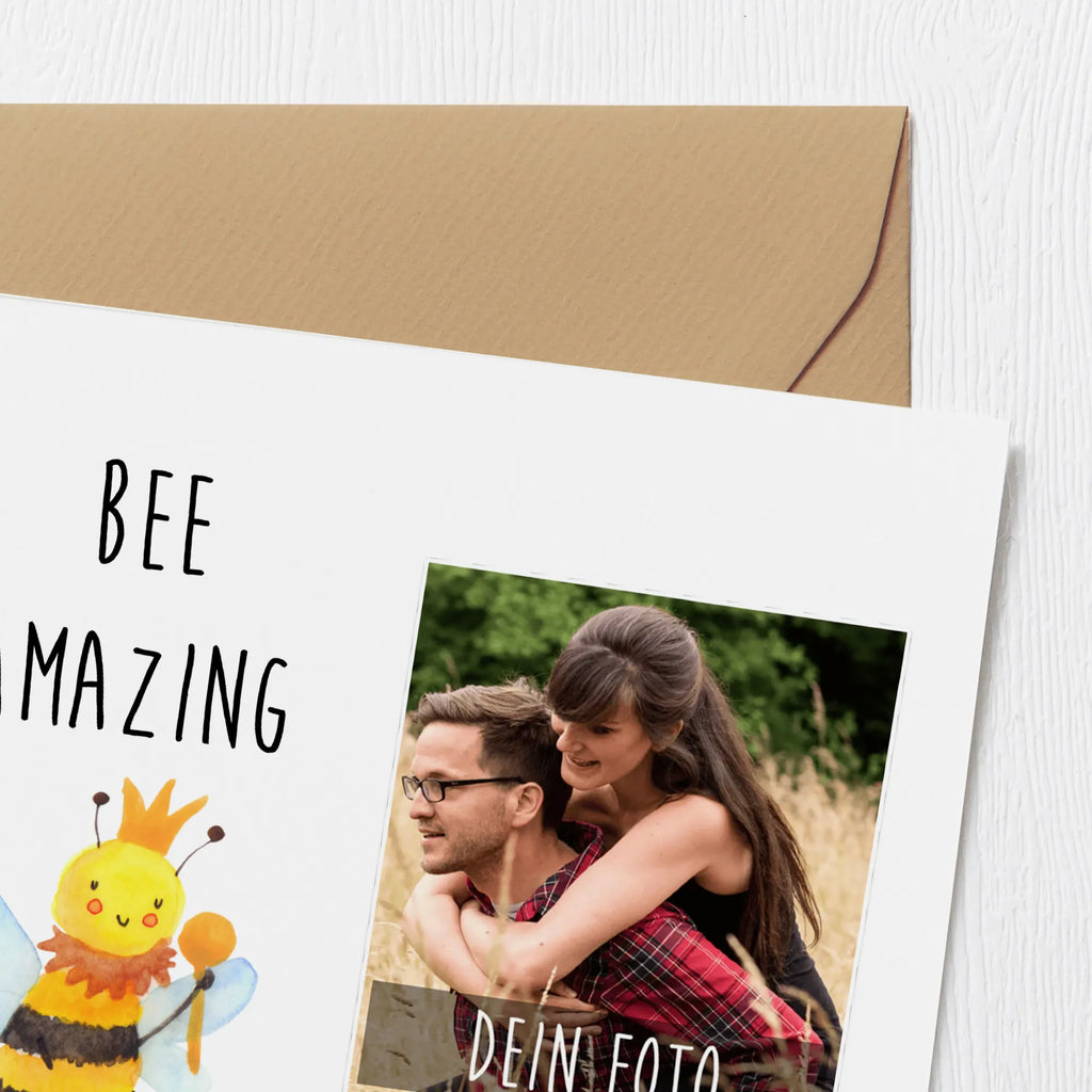 Personalized Photo Deluxe Card bee king Personalisierte Foto Grußkarte, Biene, Wespe, Hummel