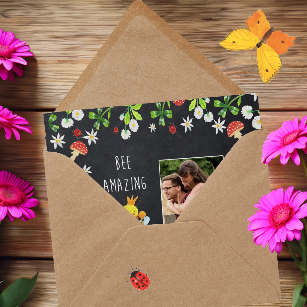 Personalized Photo Deluxe Card bee king Personalisierte Foto Grußkarte, Biene, Wespe, Hummel