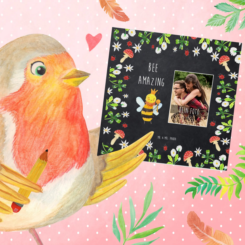 Personalized Photo Deluxe Card bee king Personalisierte Foto Grußkarte, Biene, Wespe, Hummel