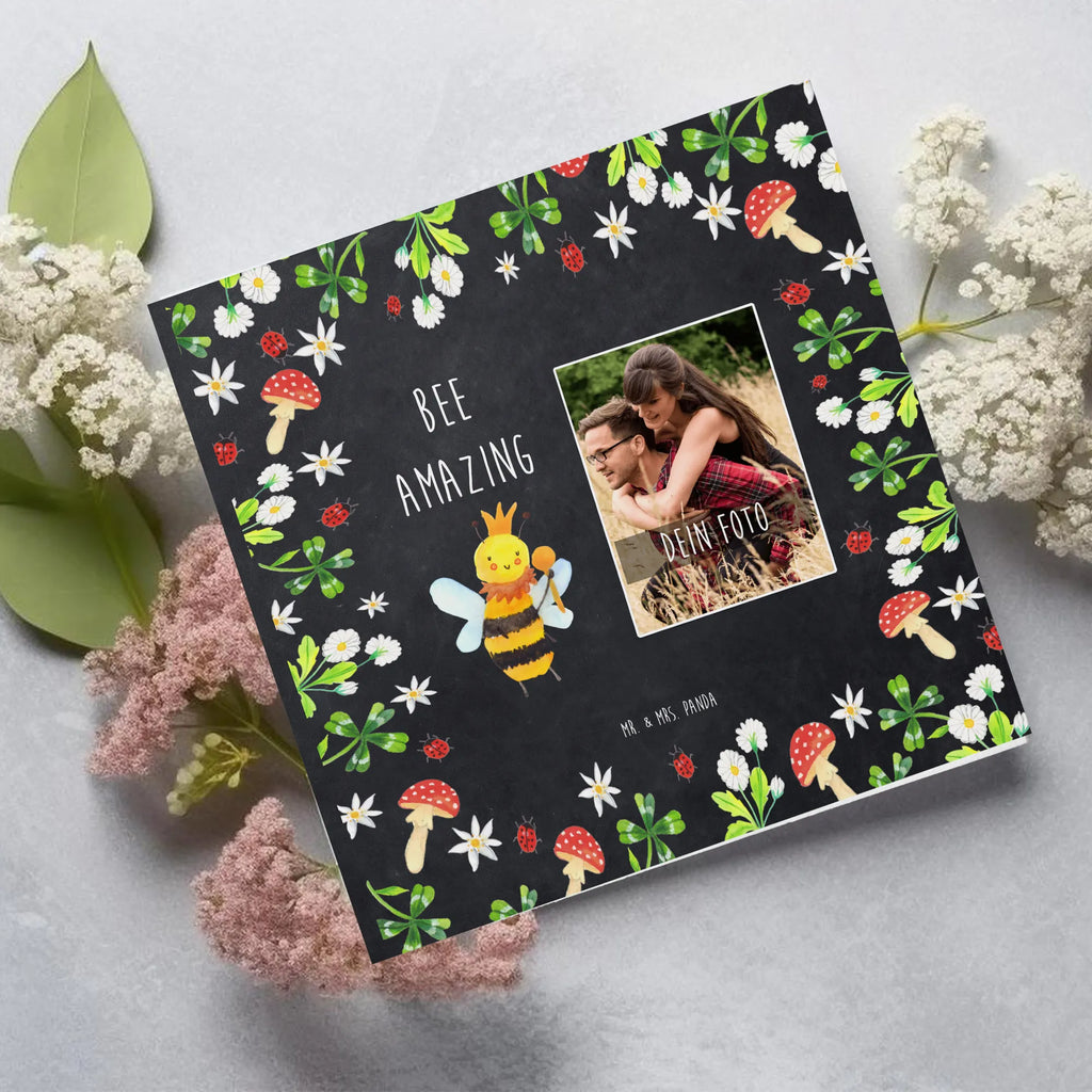 Personalized Photo Deluxe Card bee king Personalisierte Foto Grußkarte, Biene, Wespe, Hummel