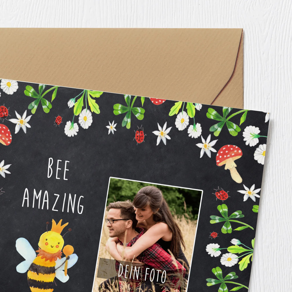 Personalized Photo Deluxe Card bee king Personalisierte Foto Grußkarte, Biene, Wespe, Hummel