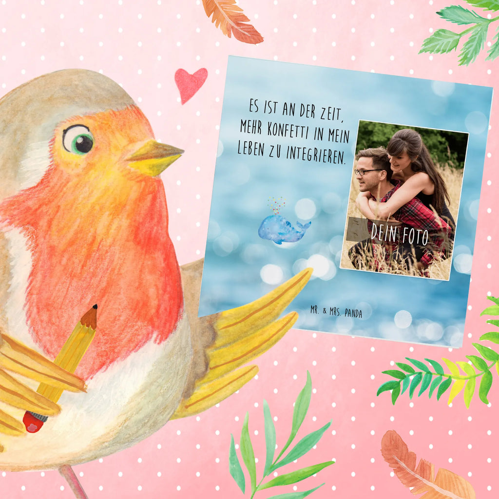 Personalisierte Foto Deluxe Karte Wal Konfetti Personalisierte Foto Grußkarte, Meerestiere, Meer, Urlaub, Motivation, Wal, Neuanfang, Geburtstag, Neustart, Diät, Lebensabschnitt, Wale, Konfetti, Abnehmen, Trennung