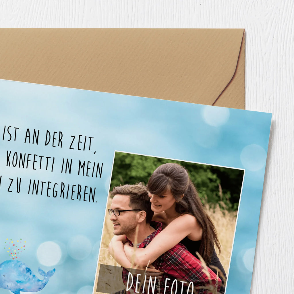 Personalisierte Foto Deluxe Karte Wal Konfetti Personalisierte Foto Grußkarte, Meerestiere, Meer, Urlaub, Motivation, Wal, Neuanfang, Geburtstag, Neustart, Diät, Lebensabschnitt, Wale, Konfetti, Abnehmen, Trennung