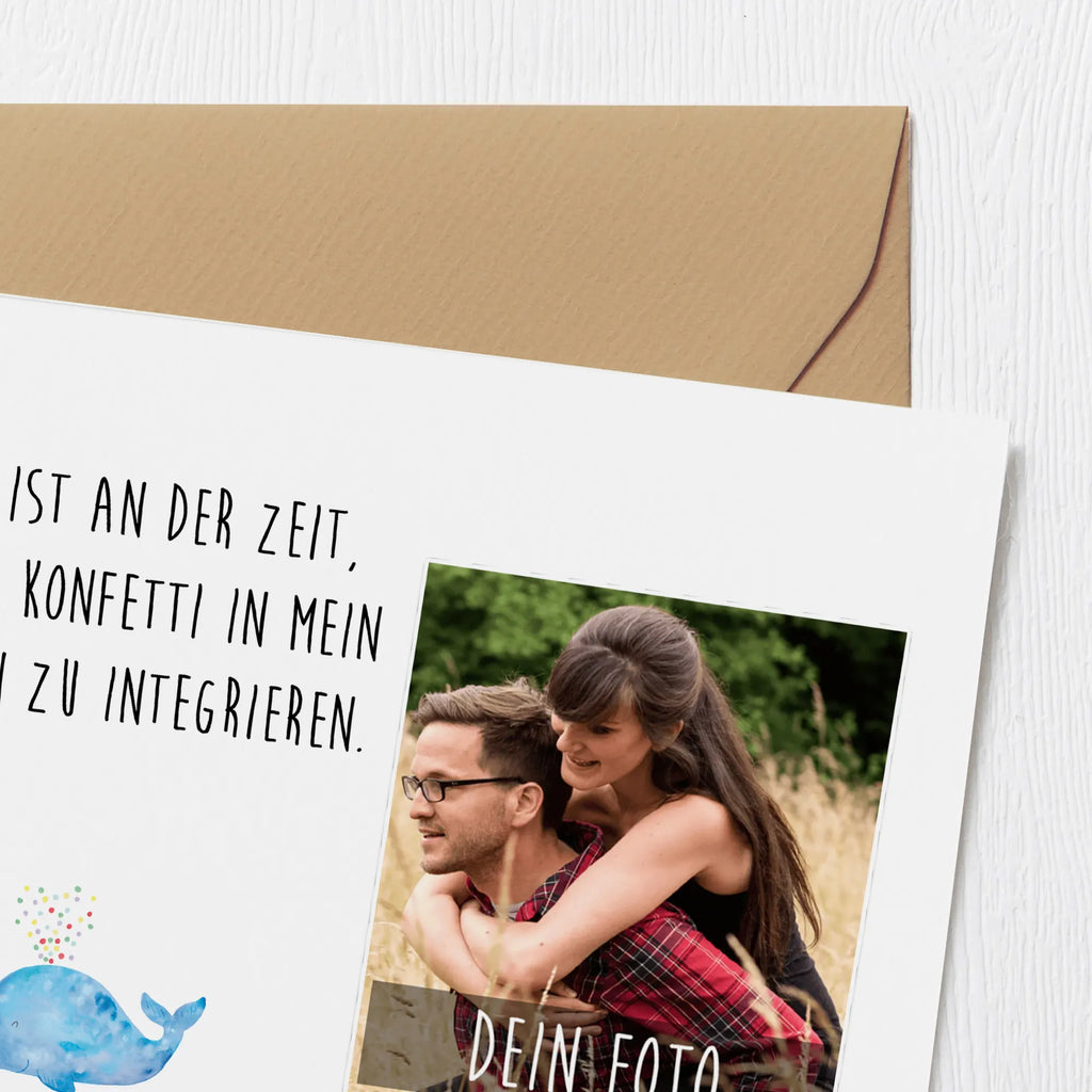 Personalisierte Foto Deluxe Karte Wal Konfetti Personalisierte Foto Grußkarte, Meerestiere, Meer, Urlaub, Motivation, Wal, Neuanfang, Geburtstag, Neustart, Diät, Lebensabschnitt, Wale, Konfetti, Abnehmen, Trennung