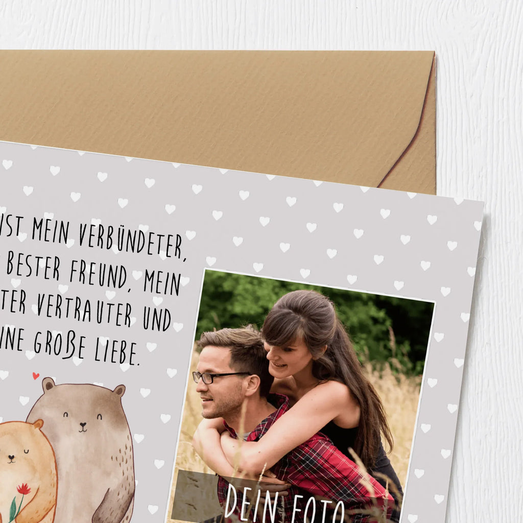 Personalized Photo Deluxe Card Bears in love Personalisierte Foto Grußkarte, Liebe, Partner, Freund, Freundin, Ehemann, Ehefrau, Heiraten, Verlobung, Heiratsantrag, Liebesgeschenk, Jahrestag, Hocheitstag, Liebesbeweis, Bär, Hochzeitstag, Bärchen, Geschenk Freund, Verliebt, Verlobt, Geschenk Freundin, Verheiratet, Bären, Geschenk Hochzeit