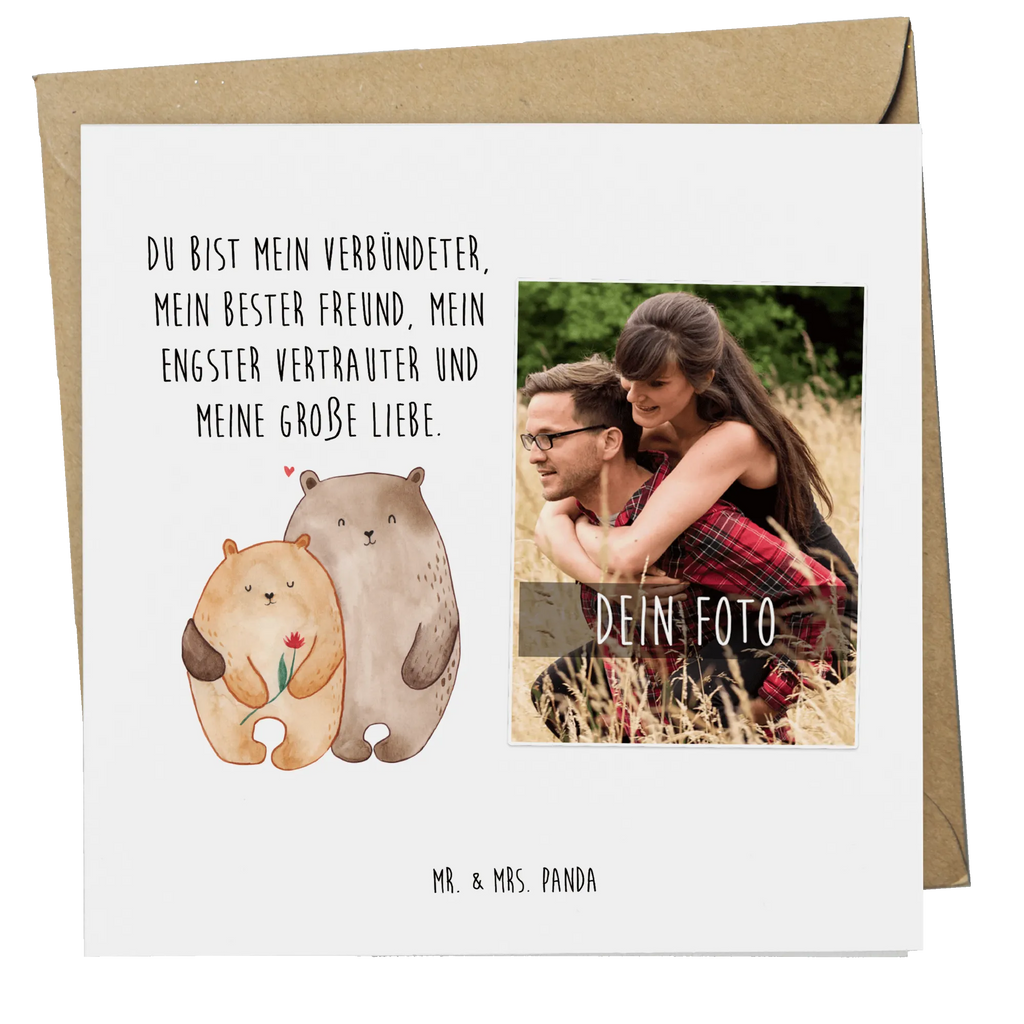 Personalized Photo Deluxe Card Bears in love Personalisierte Foto Grußkarte, Liebe, Partner, Freund, Freundin, Ehemann, Ehefrau, Heiraten, Verlobung, Heiratsantrag, Liebesgeschenk, Jahrestag, Hocheitstag, Liebesbeweis, Bär, Hochzeitstag, Bärchen, Geschenk Freund, Verliebt, Verlobt, Geschenk Freundin, Verheiratet, Bären, Geschenk Hochzeit
