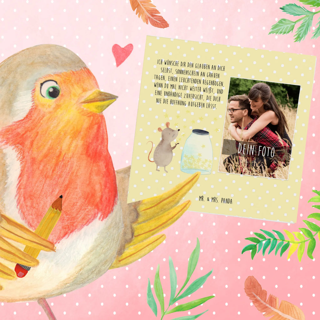 Personalized Photo Deluxe Card Mouse Stars Personalisierte Foto Grußkarte, Tiermotive, Gute Laune, lustige Sprüche, Tiere, Maus, Sterne, Wunsch, Kind, Taufe, Taufgeschenk, Geburt, Schwangerschaft, erstes Kind, Kindergeburtstag, Geburtstag, Hoffnung, Träume