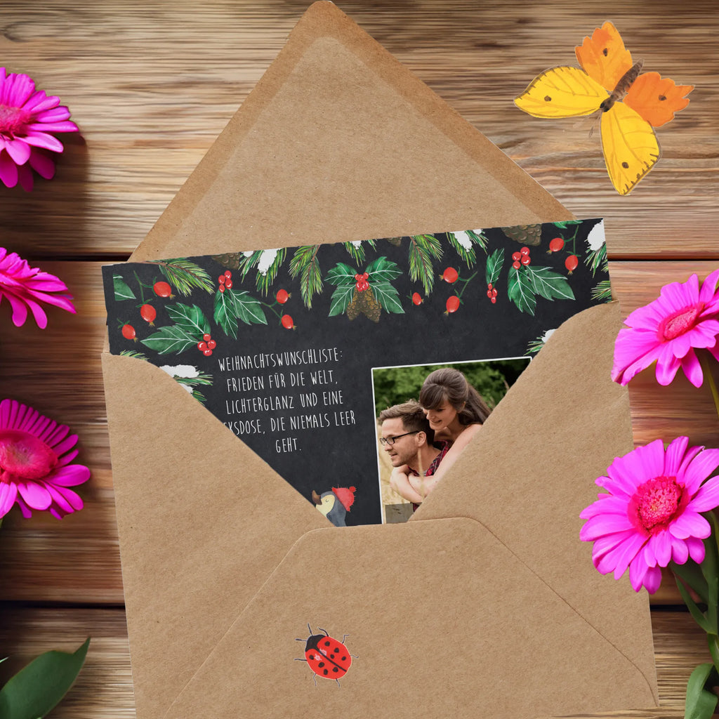 Personalized Photo Deluxe Card penguin Christmas tree Personalisierte Foto Grußkarte, Winter, Weihnachten, Weihnachtsdeko, Nikolaus, Advent, Heiligabend, Wintermotiv, Pinguin