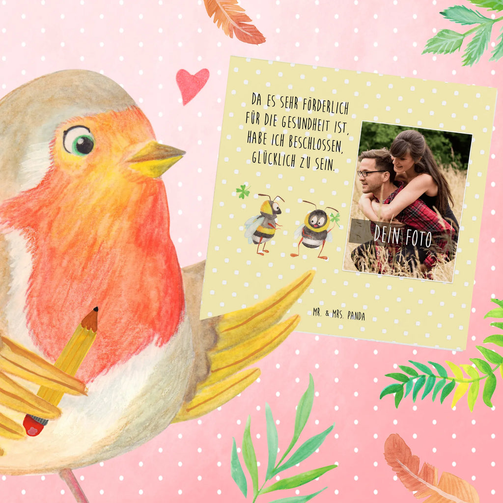 Personalized Photo Deluxe Card bumblebees shamrock Personalisierte Foto Grußkarte, Tiermotive, Gute Laune, lustige Sprüche, Tiere, Hummel, Biene, Spruch positiv, Biene Deko, Spruch schön, glücklich sein, glücklich werden, Spruch fröhlich