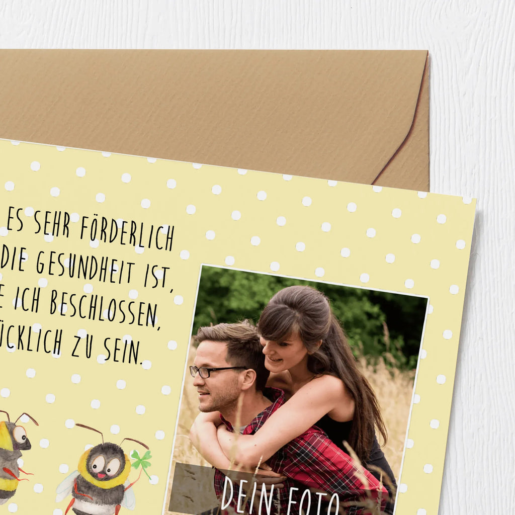 Personalized Photo Deluxe Card bumblebees shamrock Personalisierte Foto Grußkarte, Tiermotive, Gute Laune, lustige Sprüche, Tiere, Hummel, Biene, Spruch positiv, Biene Deko, Spruch schön, glücklich sein, glücklich werden, Spruch fröhlich