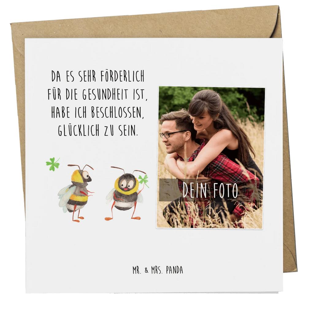 Personalized Photo Deluxe Card bumblebees shamrock Personalisierte Foto Grußkarte, Tiermotive, Gute Laune, lustige Sprüche, Tiere, Hummel, Biene, Spruch positiv, Biene Deko, Spruch schön, glücklich sein, glücklich werden, Spruch fröhlich