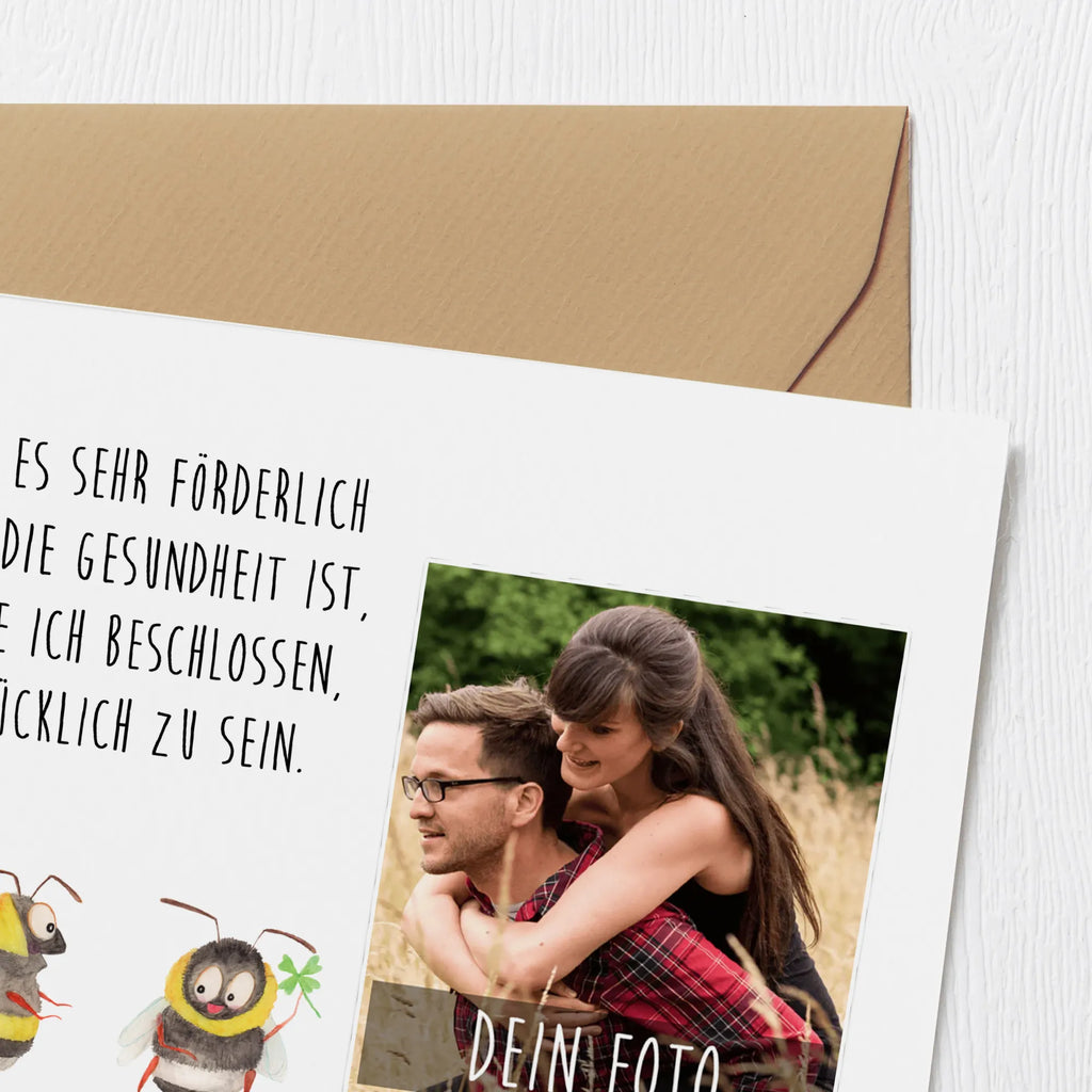 Personalized Photo Deluxe Card bumblebees shamrock Personalisierte Foto Grußkarte, Tiermotive, Gute Laune, lustige Sprüche, Tiere, Hummel, Biene, Spruch positiv, Biene Deko, Spruch schön, glücklich sein, glücklich werden, Spruch fröhlich