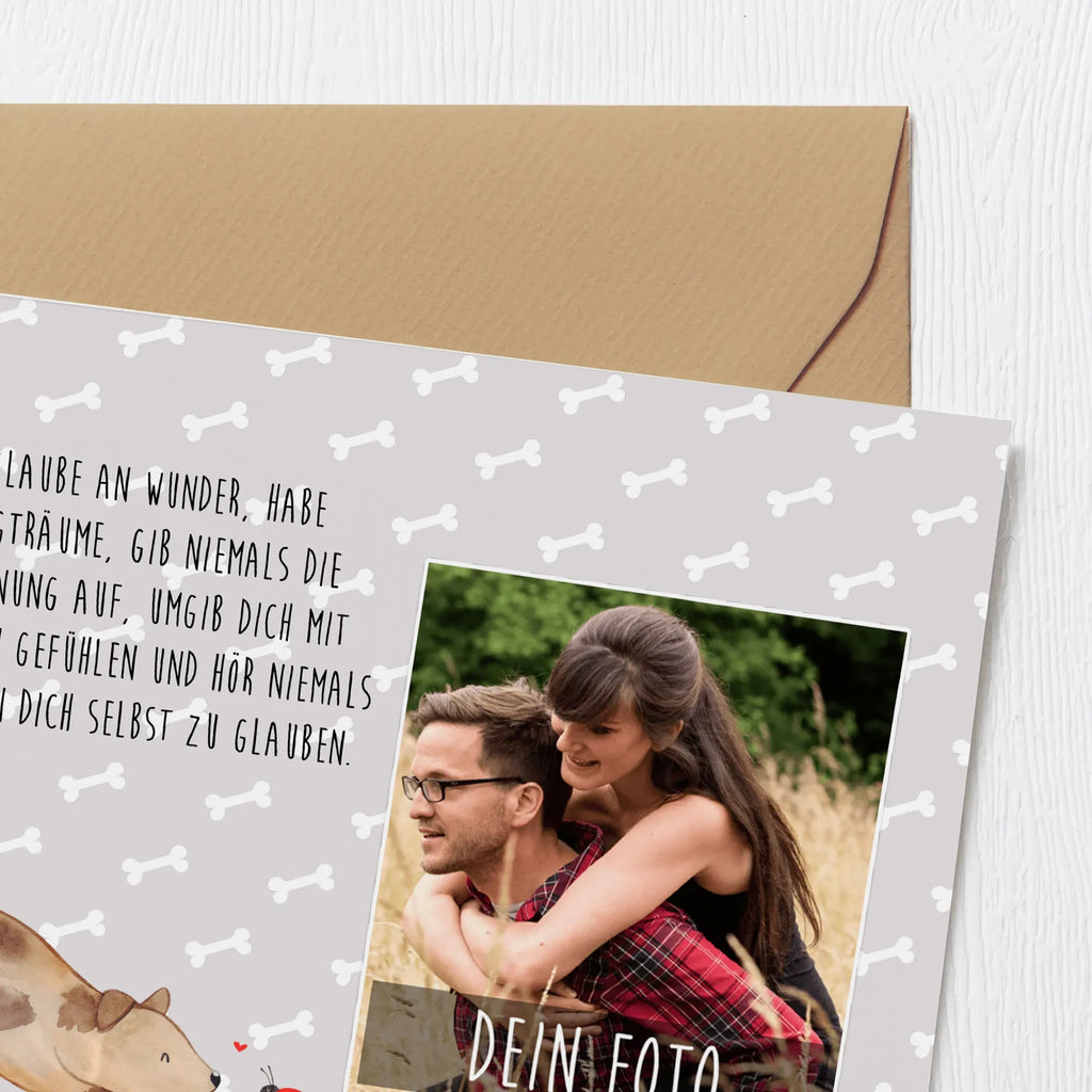 Personalisierte Foto Deluxe Karte Hund Marienkäfer Personalisierte Foto Grußkarte, Hund, Hundemotiv, Haustier, Hunderasse, Tierliebhaber, Hundebesitzer, Sprüche, Hunde, Mischling, Marienkäfer, Hundespruch, Mischlinghund