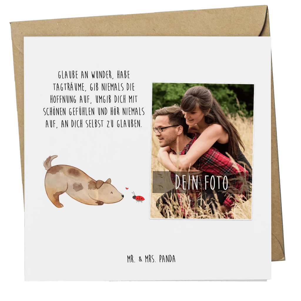 Personalisierte Foto Deluxe Karte Hund Marienkäfer Personalisierte Foto Grußkarte, Hund, Hundemotiv, Haustier, Hunderasse, Tierliebhaber, Hundebesitzer, Sprüche, Hunde, Mischling, Marienkäfer, Hundespruch, Mischlinghund