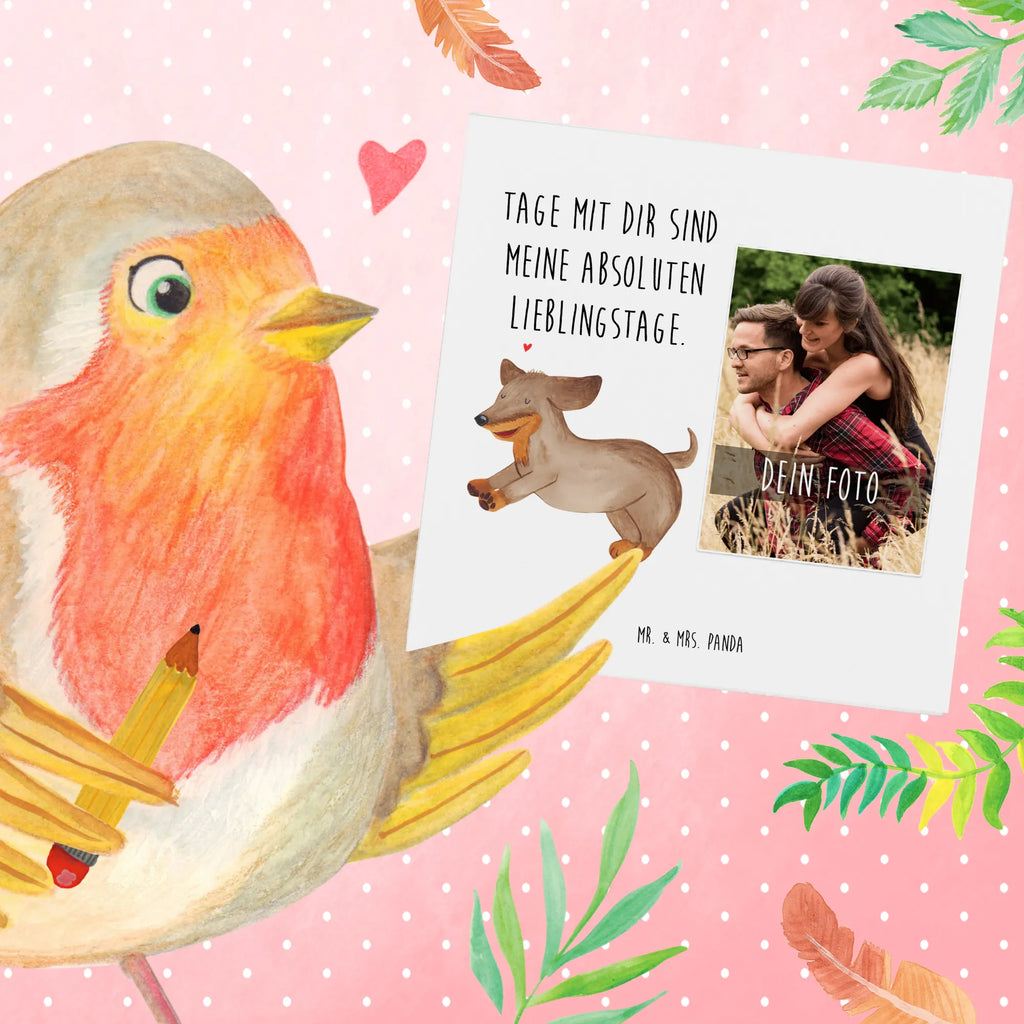 Personalisierte Foto Deluxe Karte Hund Dackel Personalisierte Foto Grußkarte, Hund, Hundemotiv, Haustier, Hunderasse, Tierliebhaber, Hundebesitzer, Sprüche, Dachshund, Dackel, Hunde, happy dog