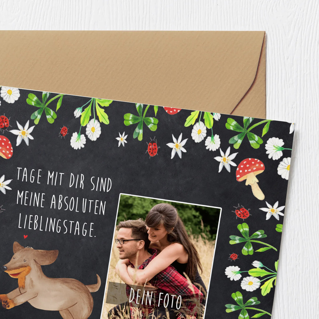 Personalisierte Foto Deluxe Karte Hund Dackel Personalisierte Foto Grußkarte, Hund, Hundemotiv, Haustier, Hunderasse, Tierliebhaber, Hundebesitzer, Sprüche, Dachshund, Dackel, Hunde, happy dog