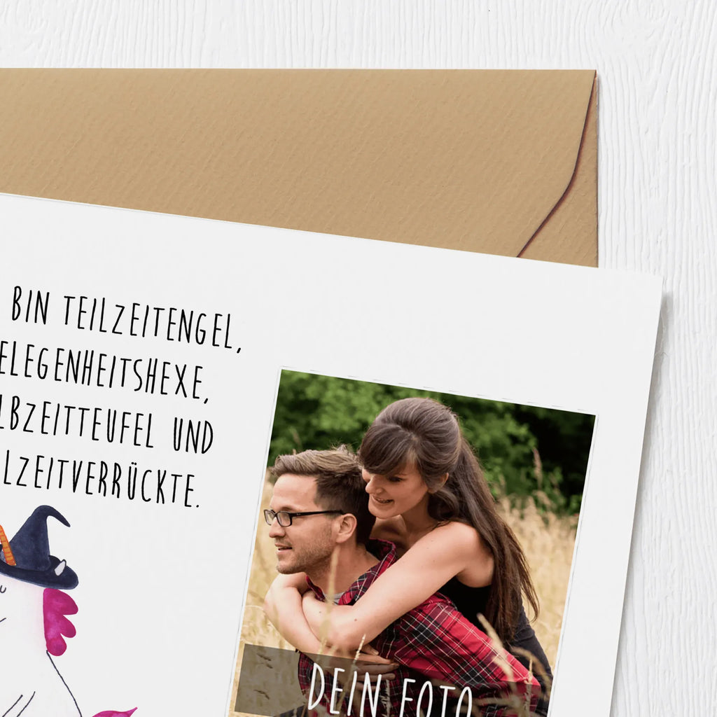 Personalisierte Foto Deluxe Karte Einhorn Hexe Personalisierte Foto Grußkarte, Einhorn, Einhörner, Einhorn Deko, Unicorn, Engel, Zicke, Hexe, Ehefrau, Freundin, Leben, Verrückte, Frau, Teufel