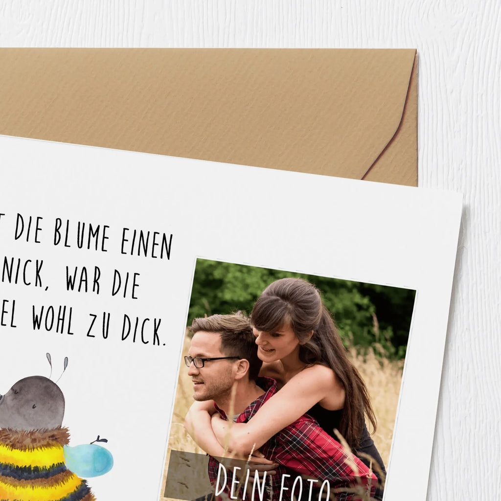 Personalized Photo Deluxe Card bumblebee fluffy Personalisierte Foto Grußkarte, Tiermotive, Gute Laune, lustige Sprüche, Tiere, Hummel, Flauschig, Biene, Blume, Natur