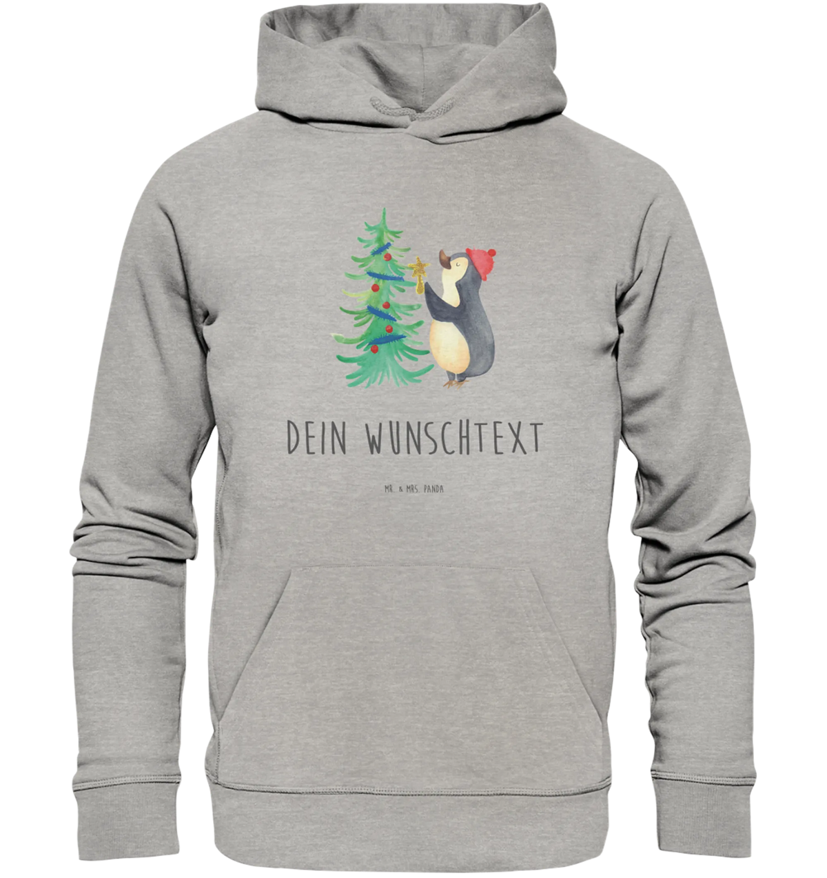 Personalized hoodie penguin Christmas tree snow, Christmas time