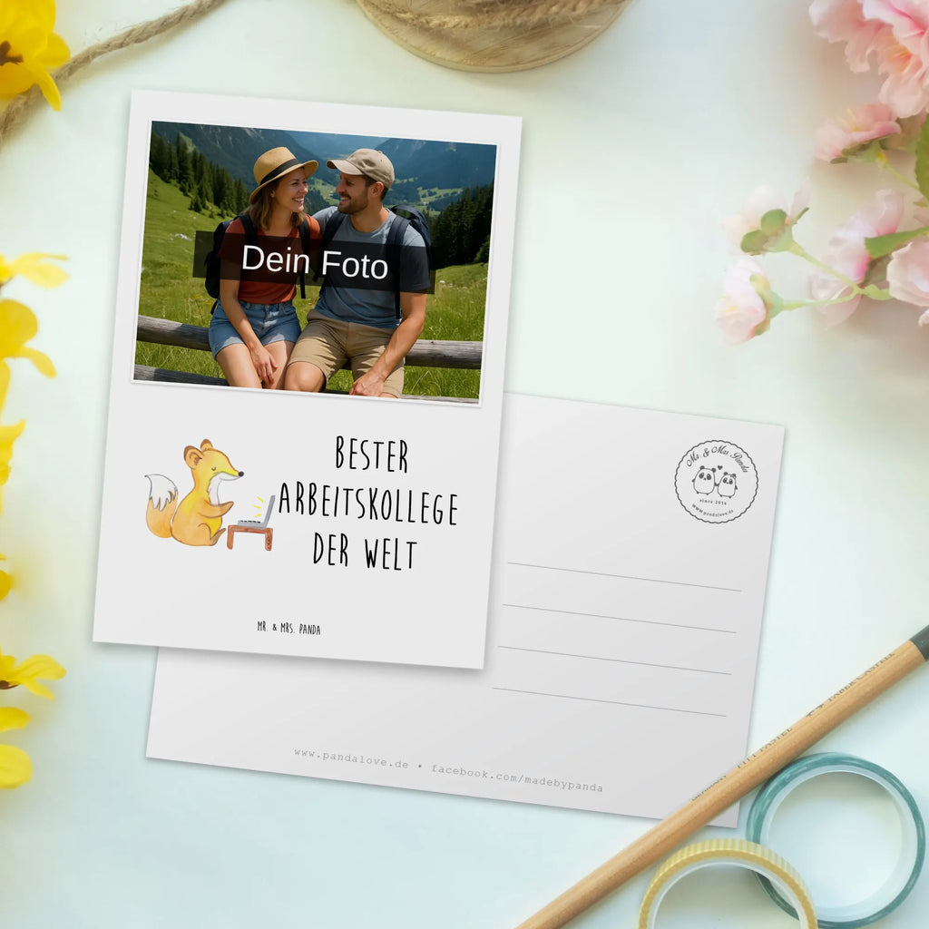 Personalisierte Foto Postkarte Fuchs Bester Arbeitskollege der Welt Personalisierte Foto Postkarte, für, Dankeschön, Geschenk, Schenken, Geburtstag, Geburtstagsgeschenk, Geschenkidee, Danke, Bedanken, Mitbringsel, Freude machen, Geschenktipp, Arbeitskollege, Kollege, Büro, Abschiedsgeschenk, Ruhestand, Arbeit, Mitarbeiter, Berufsgenosse, Beruf