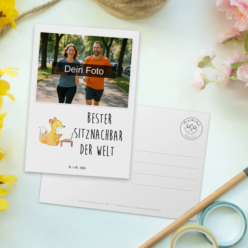 Personalisierte Foto Postkarte Fuchs Bester Sitznachbar der Welt Personalisierte Foto Postkarte, für, Dankeschön, Geschenk, Schenken, Geburtstag, Geburtstagsgeschenk, Geschenkidee, Danke, Bedanken, Mitbringsel, Freude machen, Geschenktipp, Sitznachbar, Stuhlnachbar, Nachbar, Uni, Universität, Seminar, Kommilitone, Tischnachbar, Schule, Mitschüler, Mitstudent, Hochschule