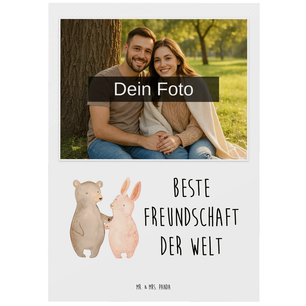 Personalisierte Foto Postkarte Hase Beste Freundschaft der Welt Personalisierte Foto Postkarte, für, Dankeschön, Geschenk, Schenken, Geburtstag, Geburtstagsgeschenk, Geschenkidee, Danke, Bedanken, Mitbringsel, Freude machen, Geschenktipp, Freundschaft, Freunde, Freunde fürs Leben, best friends, Freundin, Freund, Clique, Kumpel, bae, bff