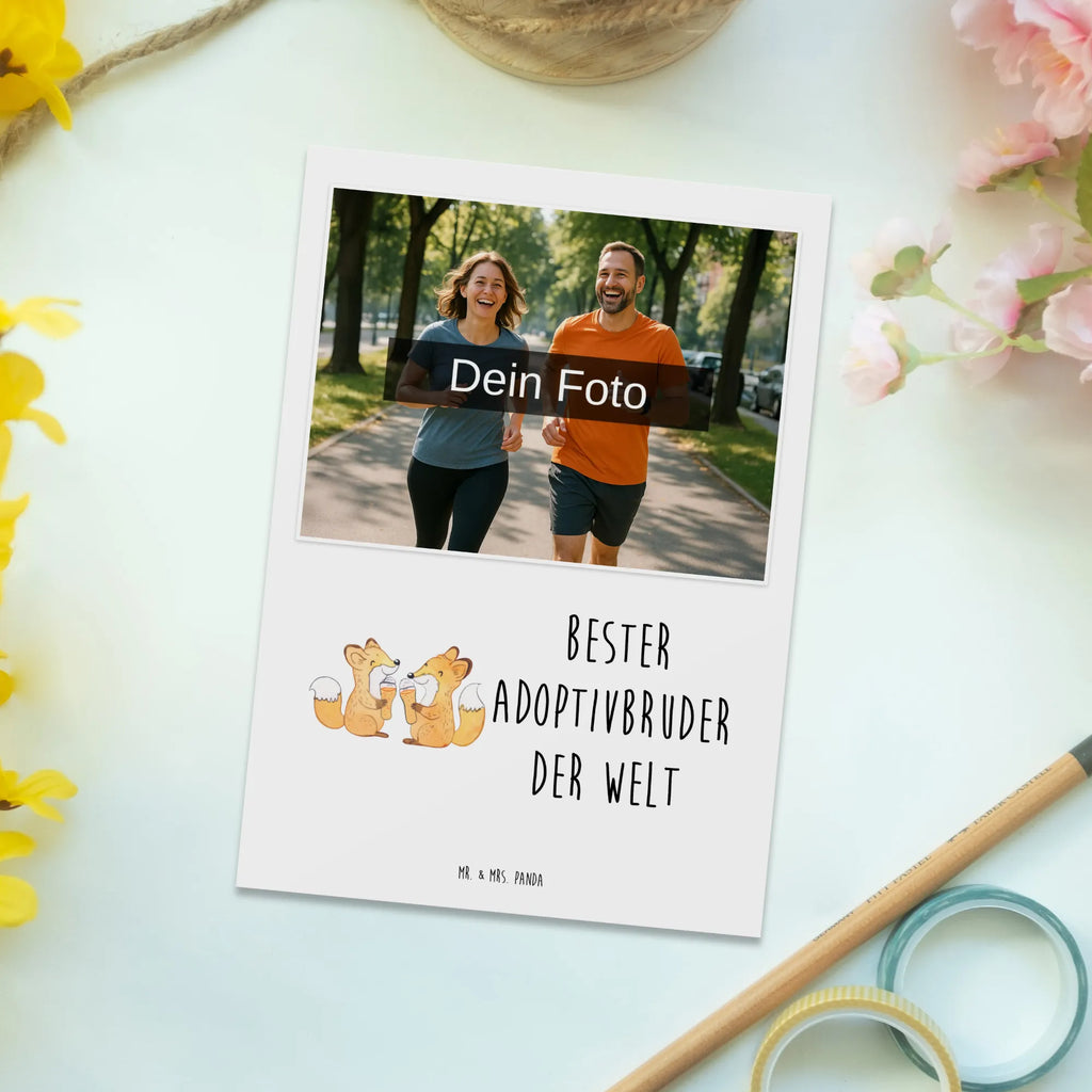 Personalisierte Foto Postkarte Fuchs Bester Adoptivbruder der Welt Personalisierte Foto Postkarte, für, Dankeschön, Geschenk, Schenken, Geburtstag, Geburtstagsgeschenk, Geschenkidee, Danke, Bedanken, Mitbringsel, Freude machen, Geschenktipp, Adoptivbruder, adoptiert, Bruder, Brudi, Geschwister, Bruderherz, Schwester, Familie, Kleinigkeit, Brother, Bester, Sohn