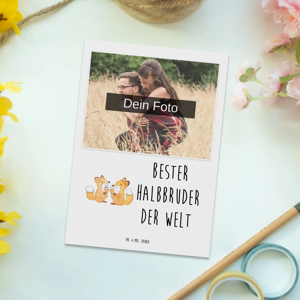 Personalisierte Foto Postkarte Fuchs Bester Halbbruder der Welt Personalisierte Foto Postkarte, für, Dankeschön, Geschenk, Schenken, Geburtstag, Geburtstagsgeschenk, Geschenkidee, Danke, Bedanken, Mitbringsel, Freude machen, Geschenktipp, Halbbruder, Stiefbruder, Stief, Stiefgeschwister, Bruder, Brudi, Geschwister, Bruderherz, Schwester, Familie, Kleinigkeit, Brother, Bester, Sohn