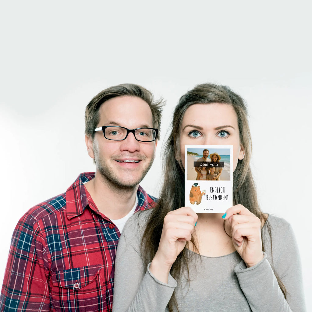 Personalisierte Foto Postkarte Bär Prüfung Personalisierte Foto Postkarte, Bär, Teddy, Teddybär, Abitur, Prüfungen, Prüfung bestanden, Abschluss, Zeugnis, Abschlusszeugnis
