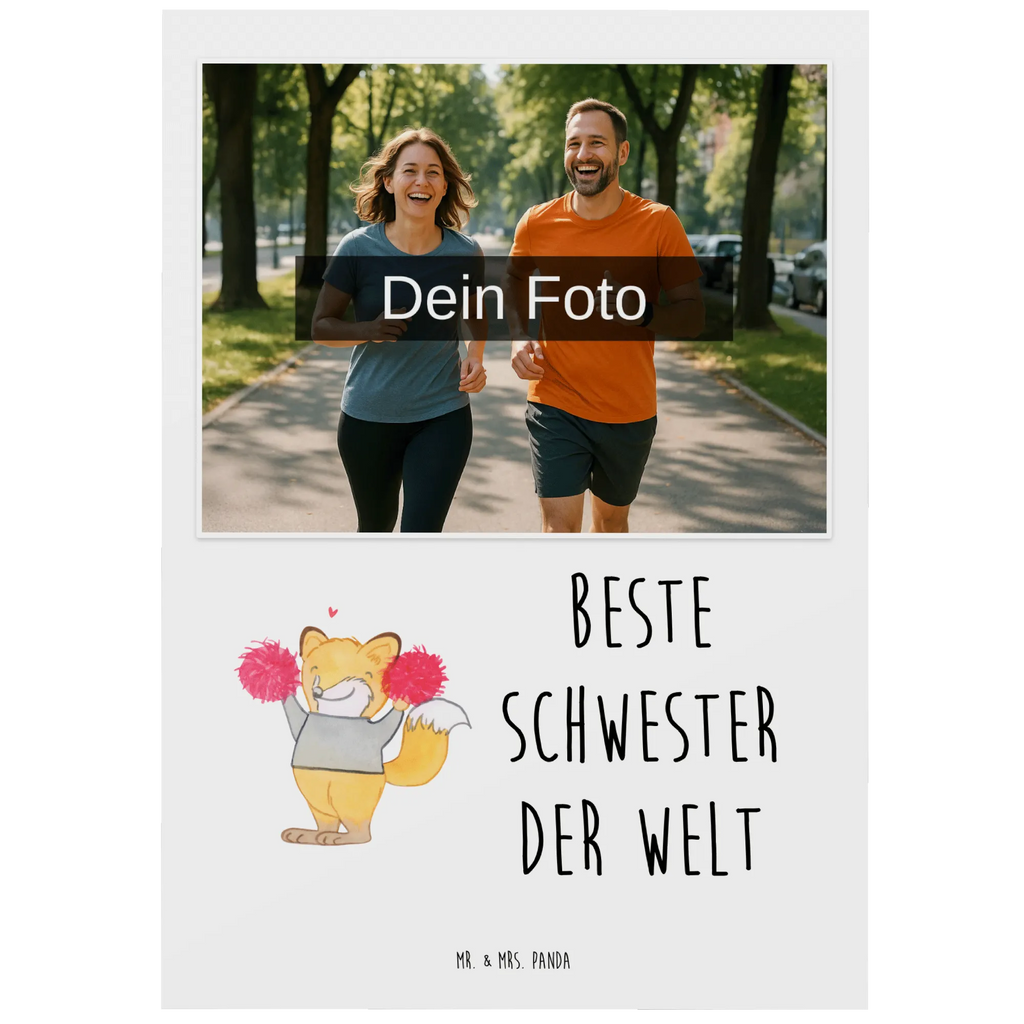 Personalisierte Foto Postkarte Fuchs Beste Schwester der Welt Personalisierte Foto Postkarte, für, Dankeschön, Geschenk, Schenken, Geburtstag, Geburtstagsgeschenk, Geschenkidee, Danke, Bedanken, Mitbringsel, Freude machen, Geschenktipp, Schwester, Geschwister, Schwesterherz, Sister, Familie, Kleinigkeit, Beste, Tochter