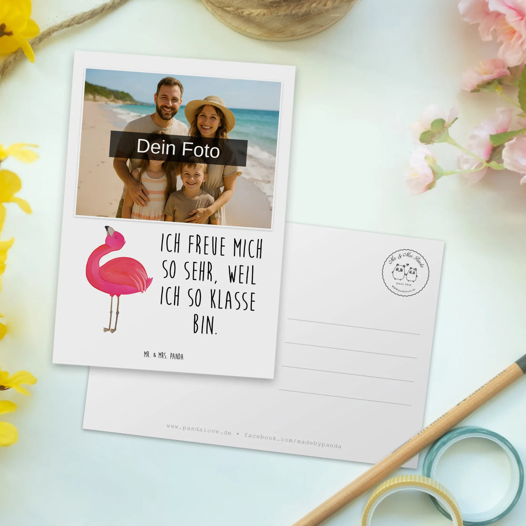 Personalisierte Foto Postkarte Flamingo Stolz Personalisierte Foto Postkarte, Flamingo, beste Freundin, Freundin, Mama, stolz, Tochter, Freude, Schwester, Selbstliebe, Selbstakzeptanz