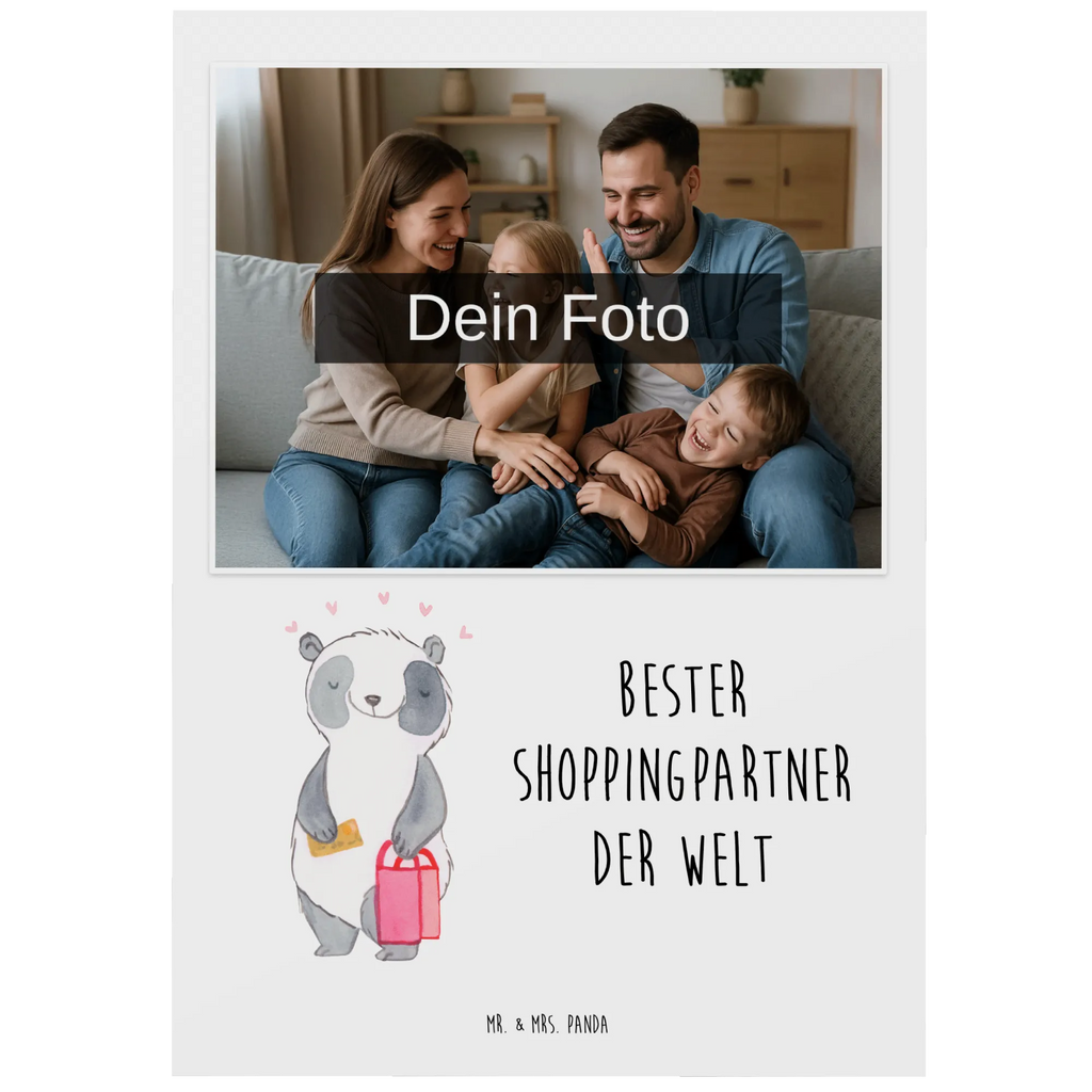 Personalisierte Foto Postkarte Panda Bester Shoppingpartner der Welt Personalisierte Foto Postkarte, für, Dankeschön, Geschenk, Schenken, Geburtstag, Geburtstagsgeschenk, Geschenkidee, Danke, Bedanken, Mitbringsel, Freude machen, Geschenktipp, Queen, bff, Freund, Einkaufen, Shopping, Bester, Freundin, Shopping-Queen, Shoppingpartner, Shoppen, Partner, Begleitung