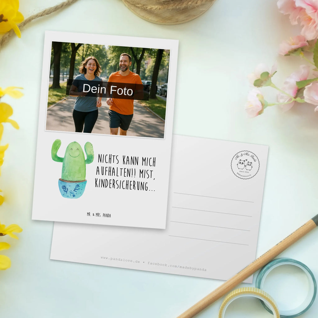 Personalisierte Foto Postkarte Kaktus Happy Personalisierte Foto Postkarte, Kaktus, Kakteen, lustig, Neustart, Büro, Kollegin, Familie, Ausbildung, Mutter, Spruch, Kollege, Kindersicherung, Freundin, Büroalltag, Motivation