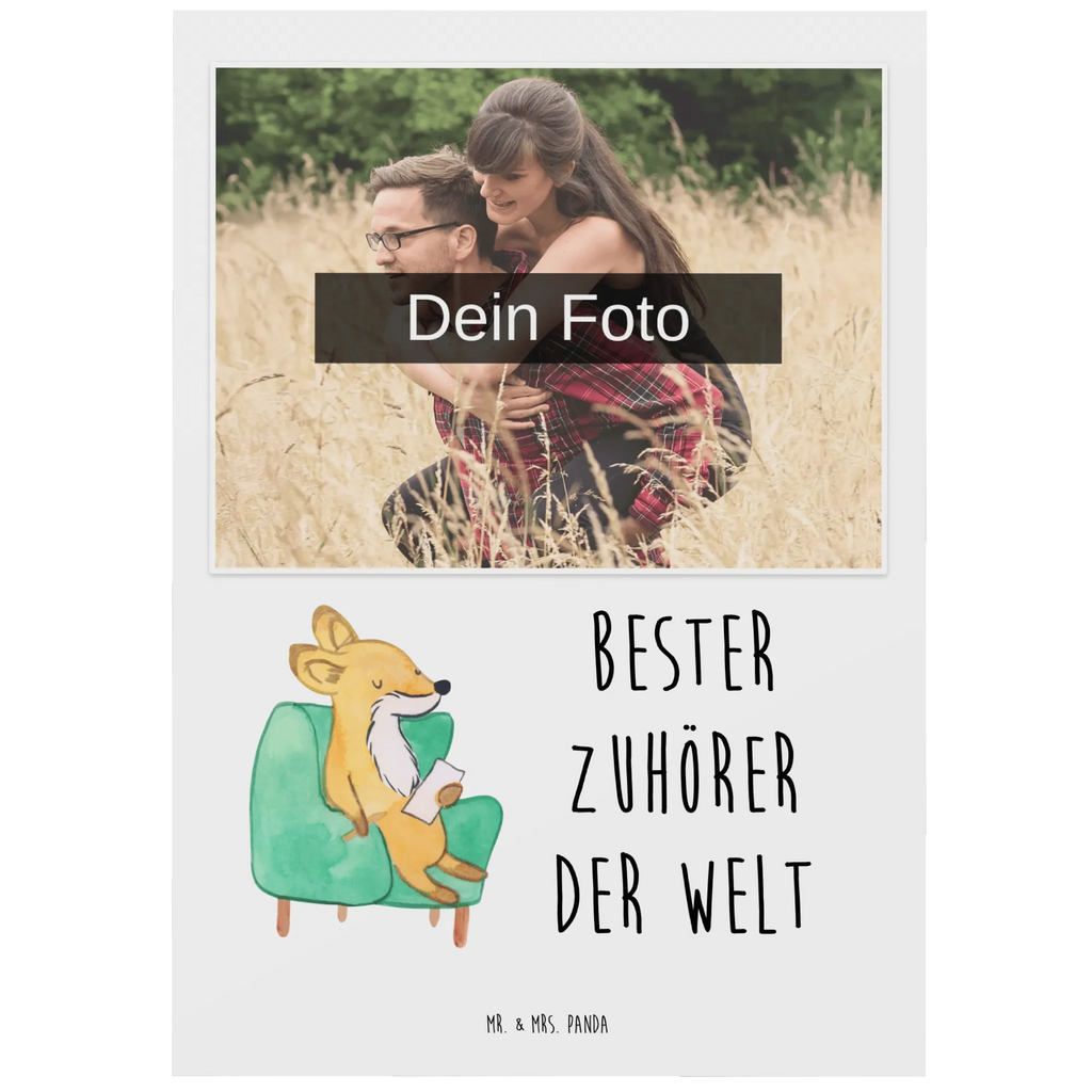 Personalisierte Foto Postkarte Fuchs Bester Zuhörer der Welt Personalisierte Foto Postkarte, für, Dankeschön, Geschenk, Schenken, Geburtstag, Geburtstagsgeschenk, Geschenkidee, Danke, Bedanken, Mitbringsel, Freude machen, Geschenktipp, Zuhörer, Freund, Freundin, offenes Ohr, Hilfsbereit, Hilfe