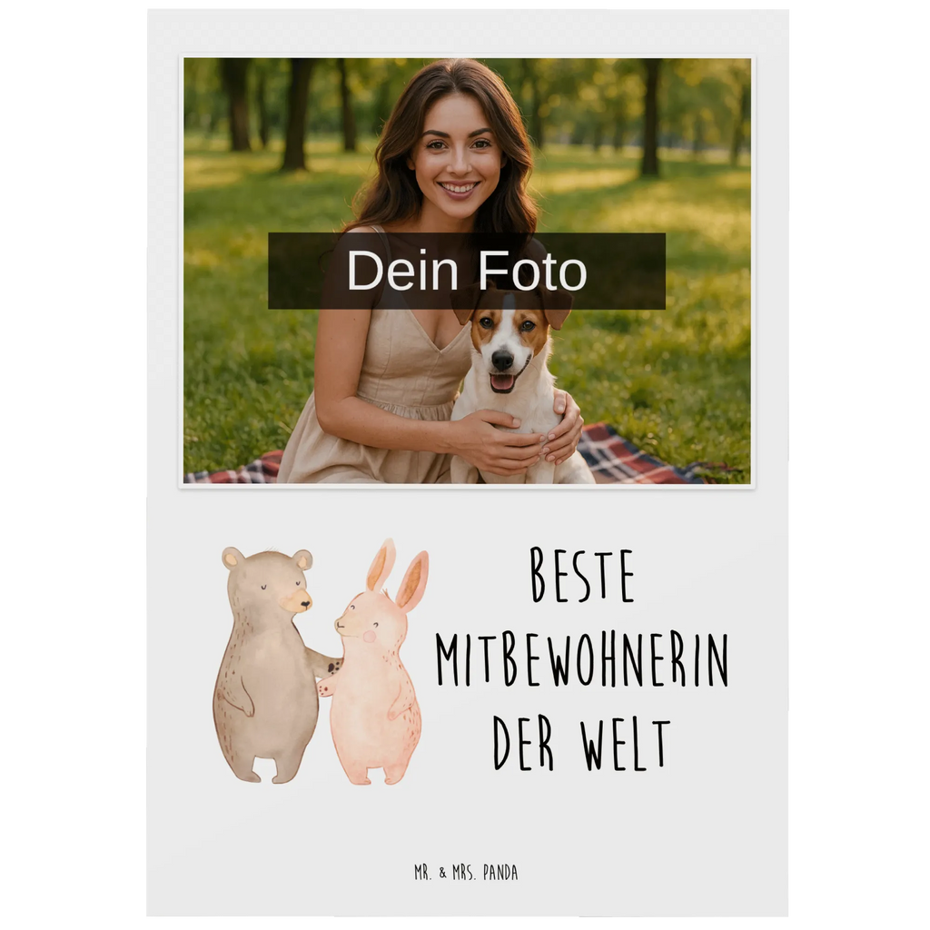 Personalisierte Foto Postkarte Hase Beste Mitbewohnerin der Welt Personalisierte Foto Postkarte, für, Dankeschön, Geschenk, Schenken, Geburtstag, Geburtstagsgeschenk, Geschenkidee, Danke, Bedanken, Mitbringsel, Freude machen, Geschenktipp, Mitbewohnerin, WG, Zimmernachbarin, Wohngemeinschaft, WG-Bewohnerin, Zimmerkollegin, Zimmergenossin, Stubenkameradin