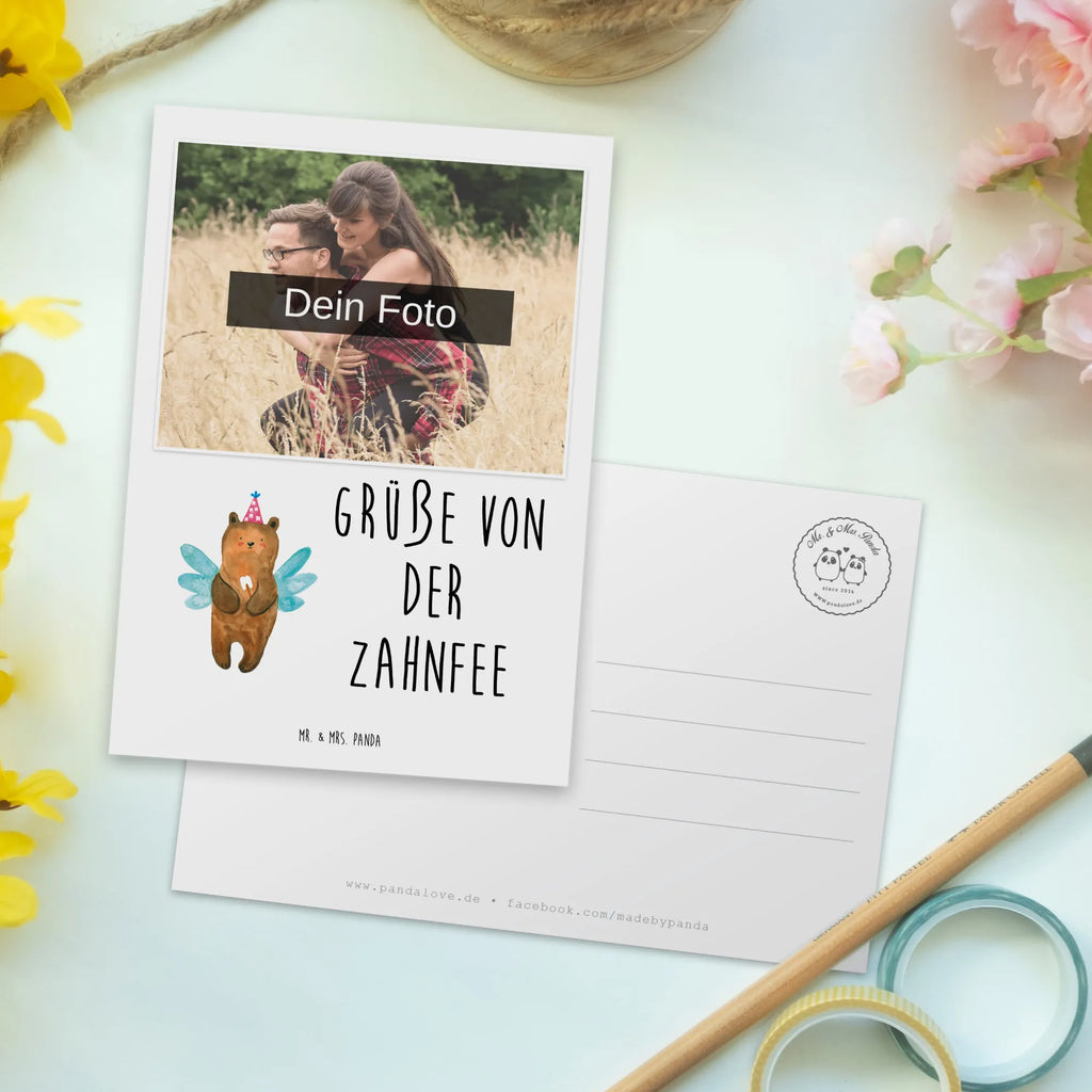 Personalisierte Foto Postkarte Bär Zahnfee Personalisierte Foto Postkarte, Bär, Teddy, Teddybär, Fee, Zahnfee, Erster Zahn, Milchzahn