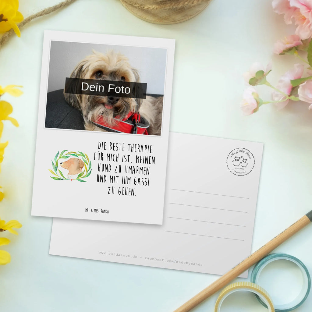 Personalized Photo Postcard Dog Flower Personalisierte Foto Postkarte, Hund, Hundemotiv, Haustier, Hunderasse, Tierliebhaber, Hundebesitzer, Sprüche, Hundeglück, Selbsttherapie, Therapie, Ranke, Hundeliebe, Hunde