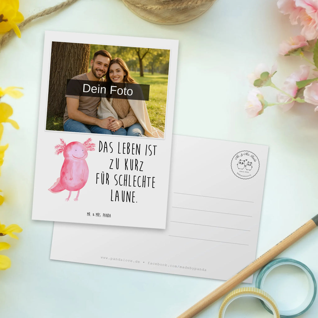Personalized Photo Postcard axolotl Happy Personalisierte Foto Postkarte, Axolotl, Molch, Schwanzlurch, Motivation, Lurch, gute Laune, Lurche, Axolot