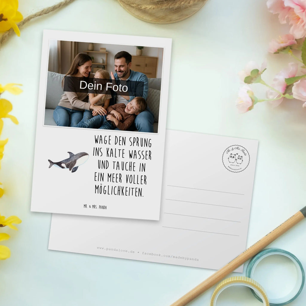 Personalisierte Foto Postkarte Orca Personalisierte Foto Postkarte, Meerestiere, Meer, Urlaub, Selbstliebe, Startup, Orca, Wal, Orcas, Möglichkeiten, Arbeit, Motivation, Büro, Neustart, Killerwal
