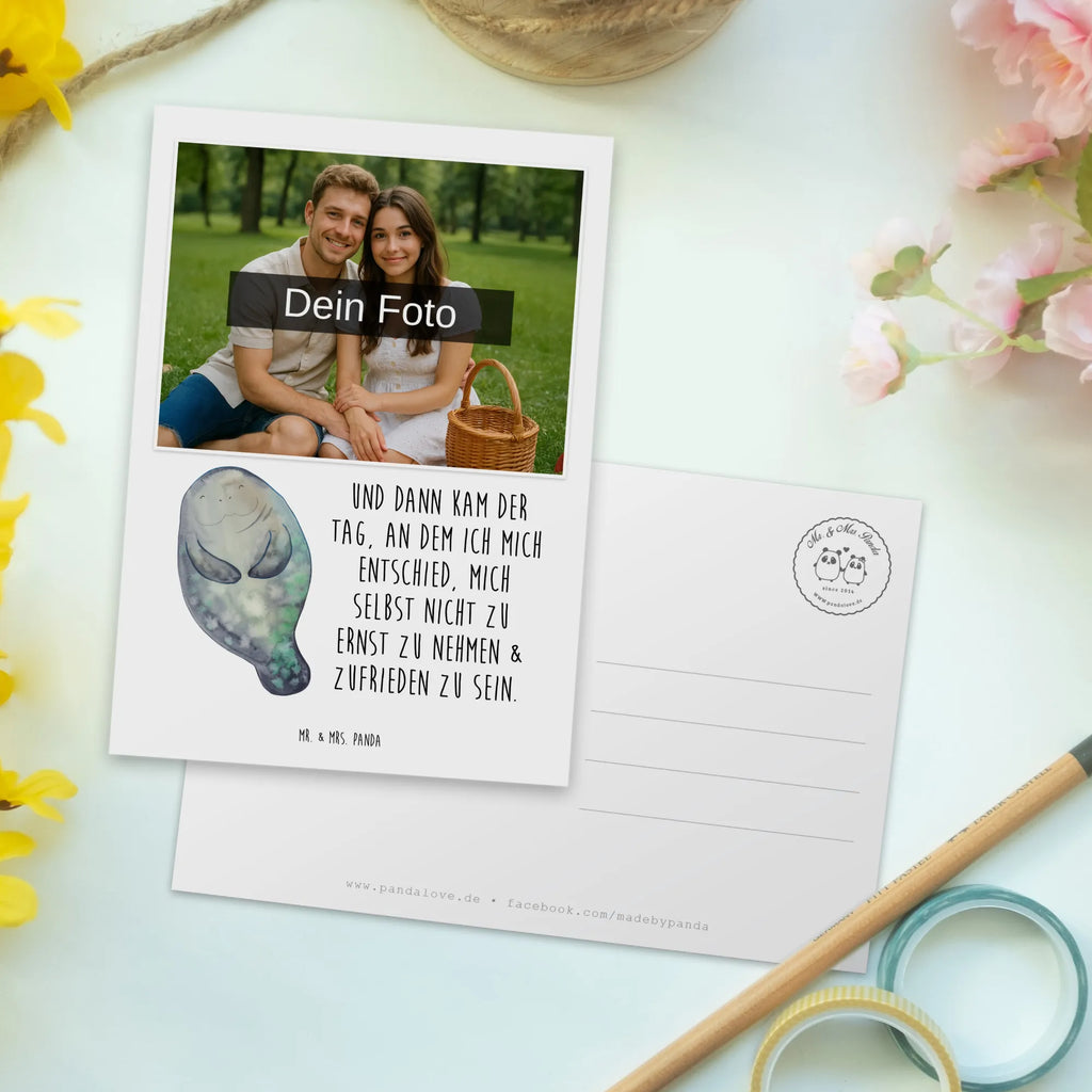 Personalisierte Foto Postkarte Seekuh Happy Personalisierte Foto Postkarte, Meerestiere, Meer, Urlaub, Respekt, Neustart, Seekuh, Liebeskummer, Selbstliebe, Seekühe, Neuanfang, Achtsamkeit, Freundin, Zufrieden