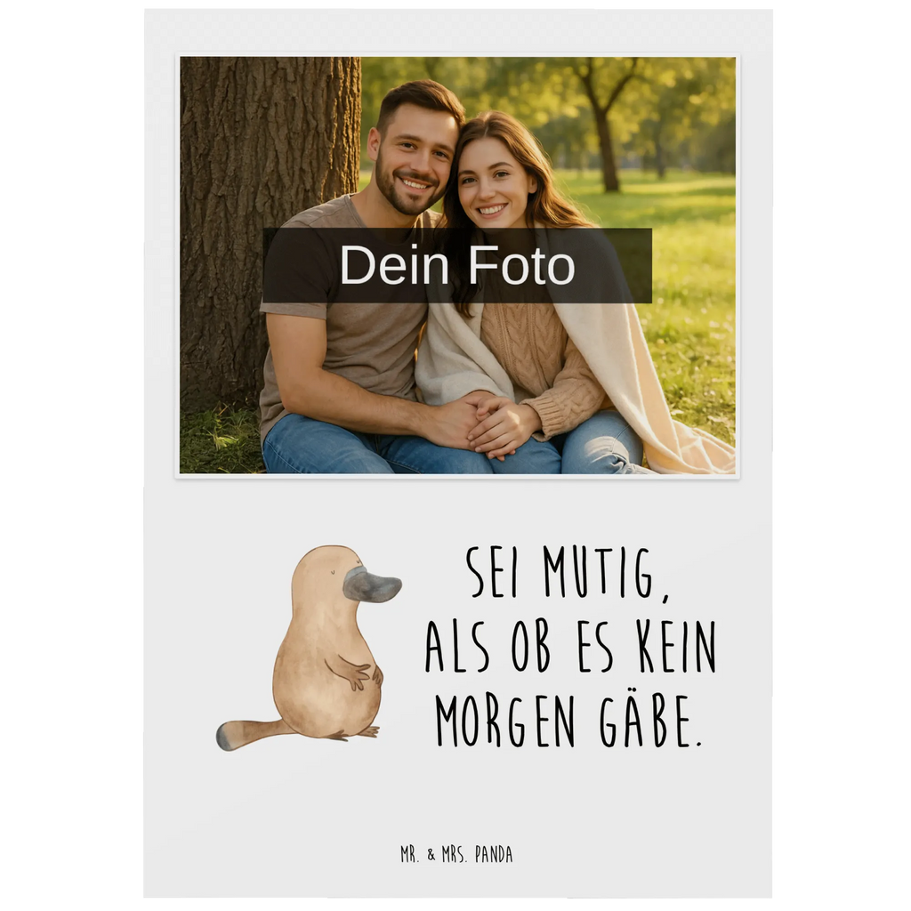 Personalisierte Foto Postkarte Schnabeltier Mut Personalisierte Foto Postkarte, Meerestiere, Meer, Urlaub, Schnabeltier, Neustart, Arbeit, Motivation, mutig, Training, Weltreise, Neuanfang, Büro, Lebensweisheit, Schnabeltiere, Mut, Raodtrip