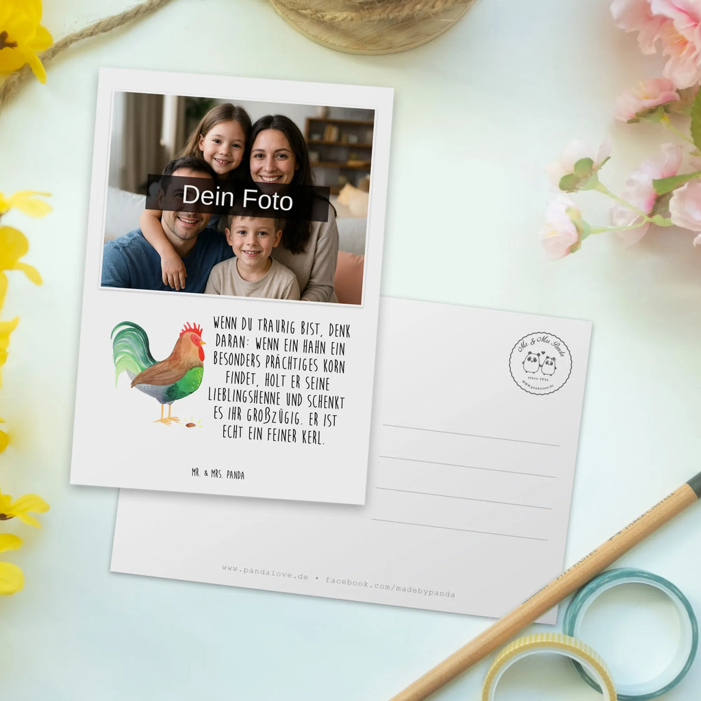 Personalized Photo Postcard Faucet grain Personalisierte Foto Postkarte, Bauernhof, Hoftiere, Landwirt, Landwirtin, Korn, Natur, Hahn, Henne, Eier