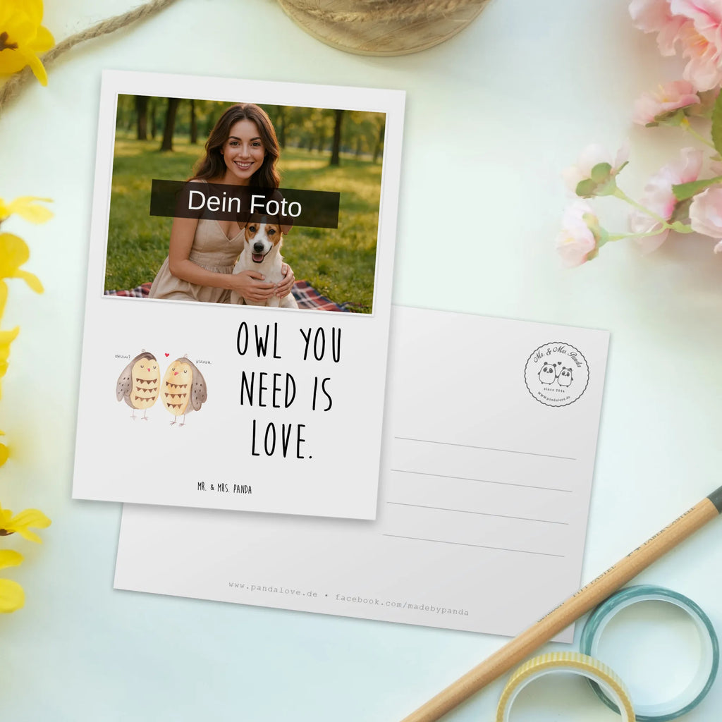 Personalized Photo Postcard owls Love Personalisierte Foto Postkarte, Eule, Liebe Spruch, Eule Deko, Freund, Liebe, Wortspiel lustig, Hochzeit Spruch, All you need is love, Freundin Geschenk, Owl