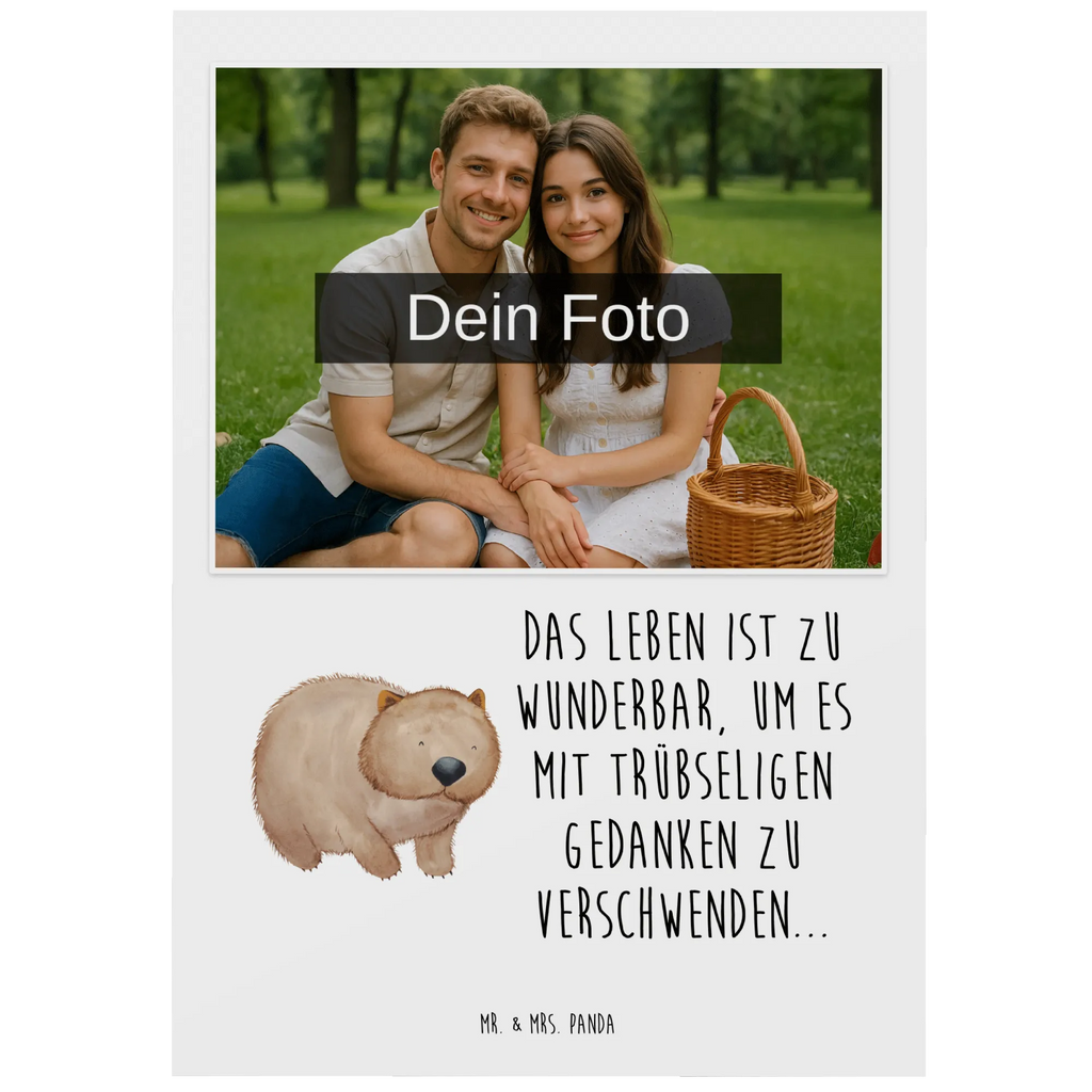 Personalisierte Foto Postkarte Wombat Personalisierte Foto Postkarte, Tiermotive, Gute Laune, lustige Sprüche, Tiere, Australien, Das Leben ist schön, Motivation, Wombat, Spruch