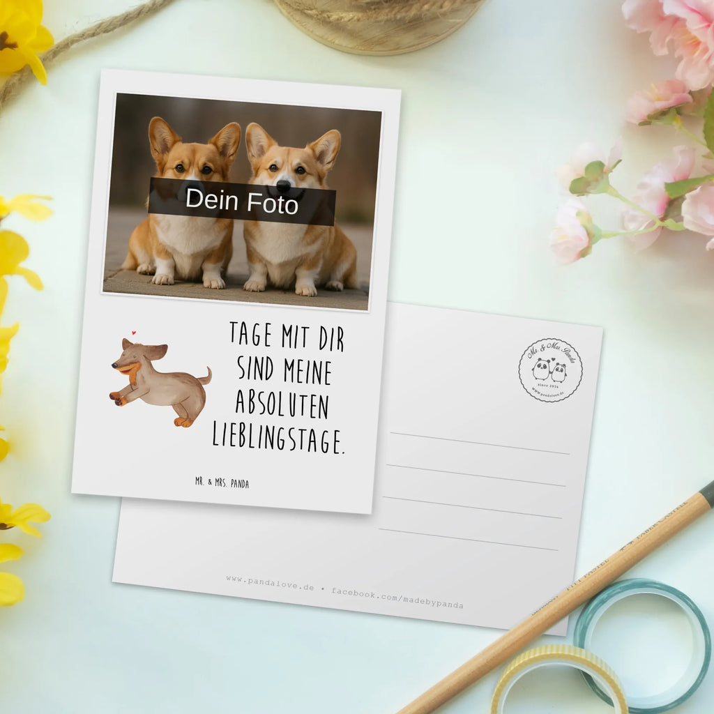 Personalized Photo Postcard Dog dachshund Personalisierte Foto Postkarte, Hund, Hundemotiv, Haustier, Hunderasse, Tierliebhaber, Hundebesitzer, Sprüche, happy dog, Dachshund, Hunde, Dackel