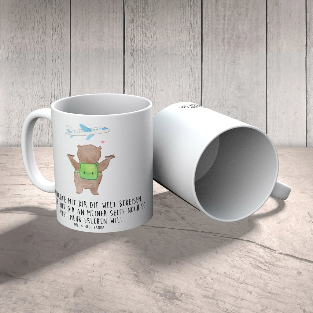 Personalisierte Foto Tasse Bär Flugzeug, Valentinstag, Hochzeitstag
