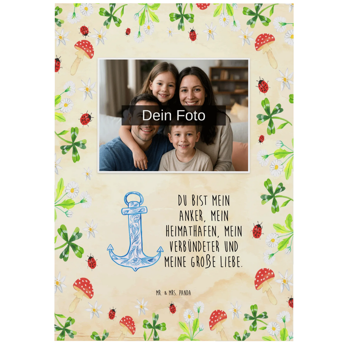 Personalized Photo Postcard anchor Blue card, gift ideas, gifts, small animals, cute, cute animal motives, hand drawn, funny sayings, good mood, special gifts, animal lover