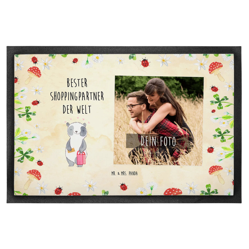 Personalisierte Foto Fußmatte Panda Bester Shoppingpartner der Welt Personalisierte Foto Fußmatte, für, Dankeschön, Geschenk, Schenken, Geburtstag, Geburtstagsgeschenk, Geschenkidee, Danke, Bedanken, Mitbringsel, Freude machen, Geschenktipp, Partner, Shopping, Bester, Freund, Shoppingpartner, Freundin, Queen, Begleitung, Shoppen, Einkaufen, bff, Shopping-Queen